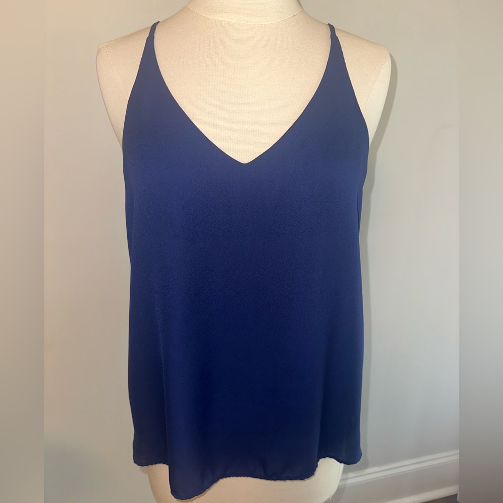 Stella Luce - blue tank with V neck in front and back